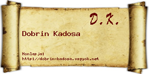 Dobrin Kadosa névjegykártya